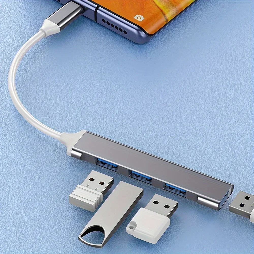 4 Port Multi Splitter Type C Adapter
