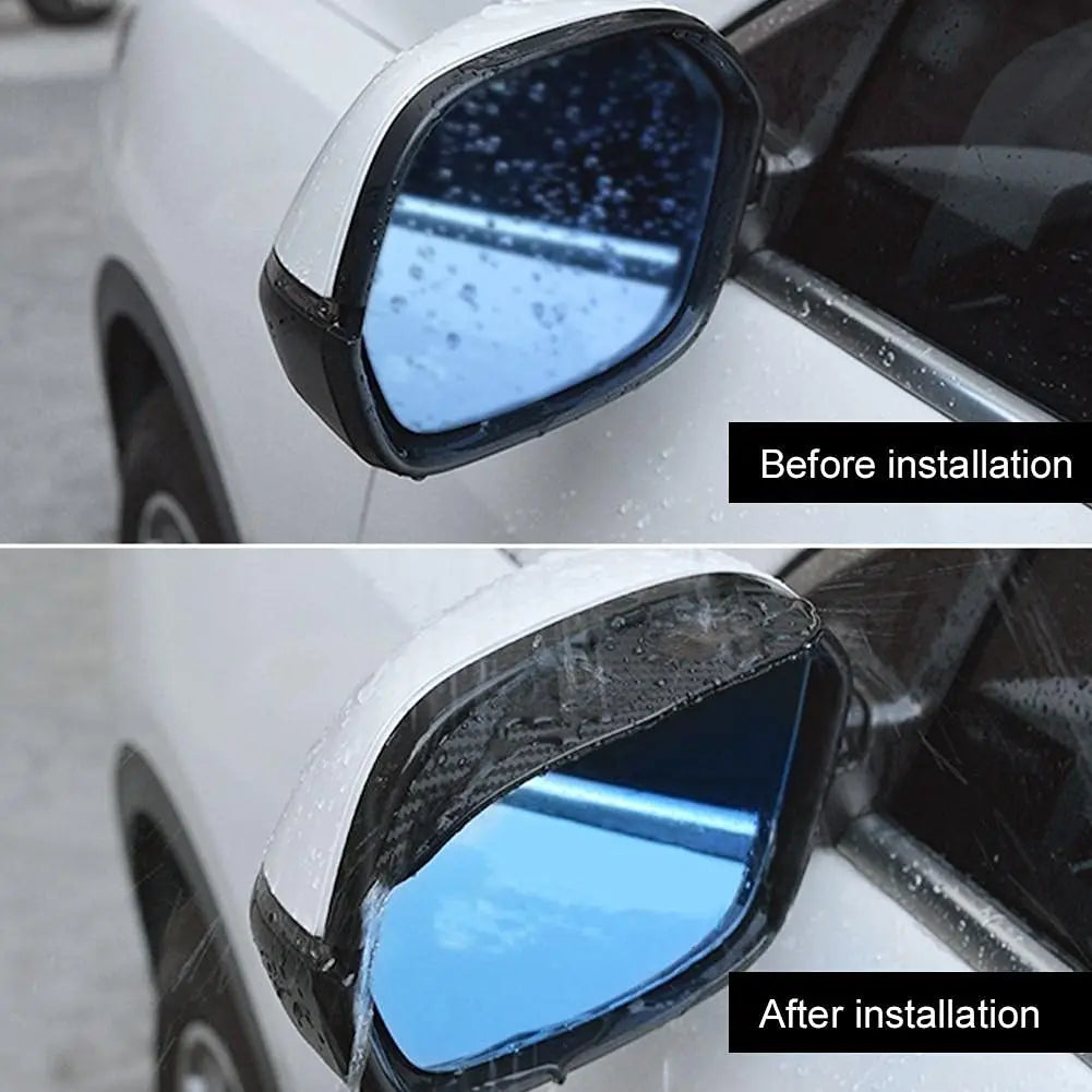 2PCS Carbon Fiber Rearview Mirror Rain Guards