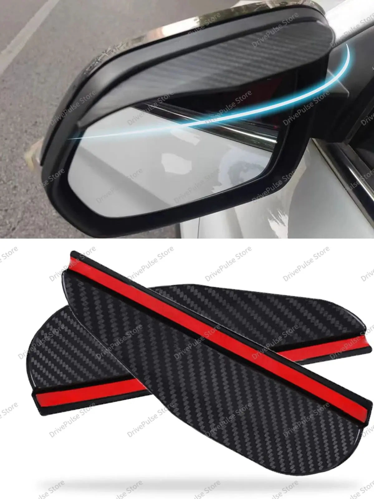 2PCS Carbon Fiber Rearview Mirror Rain Guards