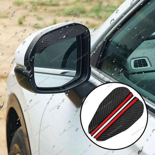 2PCS Carbon Fiber Rearview Mirror Rain Guards