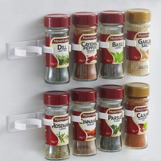 2pcs Plastic Kitchen Jar Rack Wall-Mounted  Bottles Holder Spice
