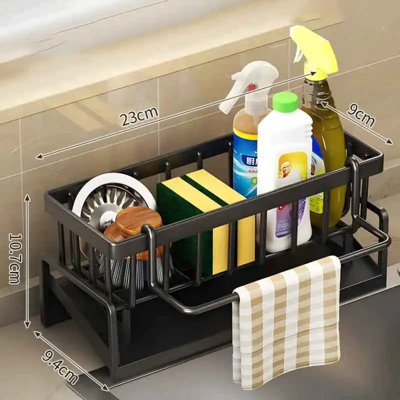 Kitchen Spice Storage Shelf with Drainage Rack