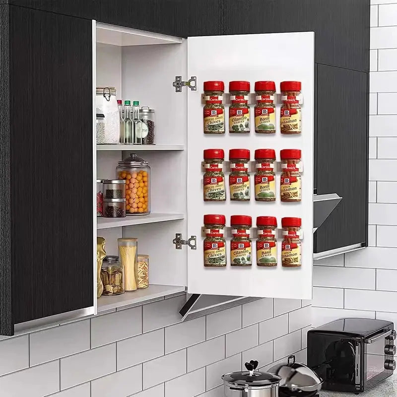 2pcs Plastic Kitchen Jar Rack Wall-Mounted  Bottles Holder Spice