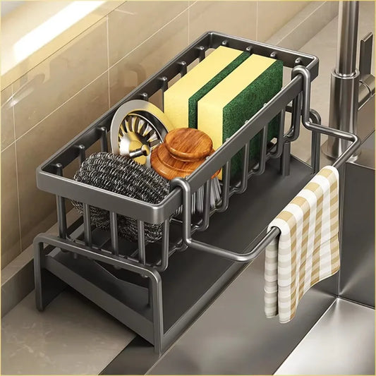 Kitchen Spice Storage Shelf with Drainage Rack